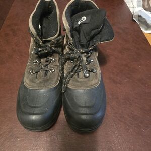 Men's Black and Brown Waterproof Boots